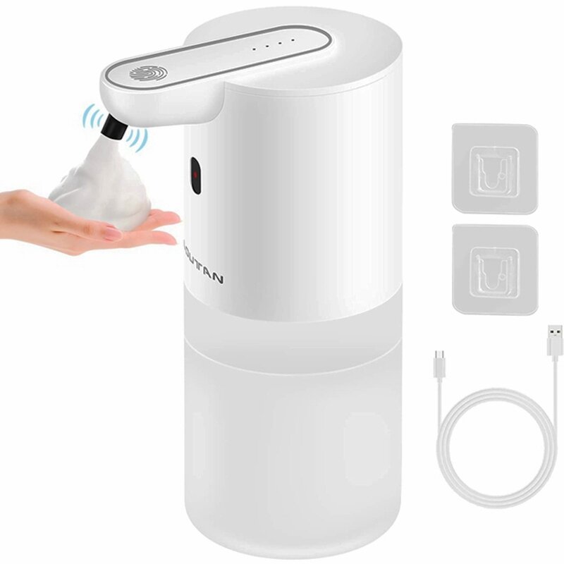 Dispensador automático de jabón líquido, dispensador jabon baño dispositivo portátil de espuma sin contacto, recargable por USB, manos libres, para baño y cocina jaboneras para jabon liquido
