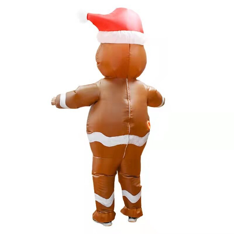 Volwassen Gingerbread Man Opblaasbare Kostuums Anime Halloween Kostuum Voor Vrouwen Eindejaarsperiode Cosplay Kostuum