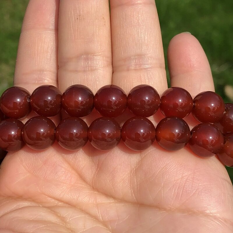 AAA – perles d'agates cornaline rouges pour la fabrication de bijoux, rondes, amples, pour la fabrication de bracelets et de colliers, 6/8/10MM, brin de 15 pouces