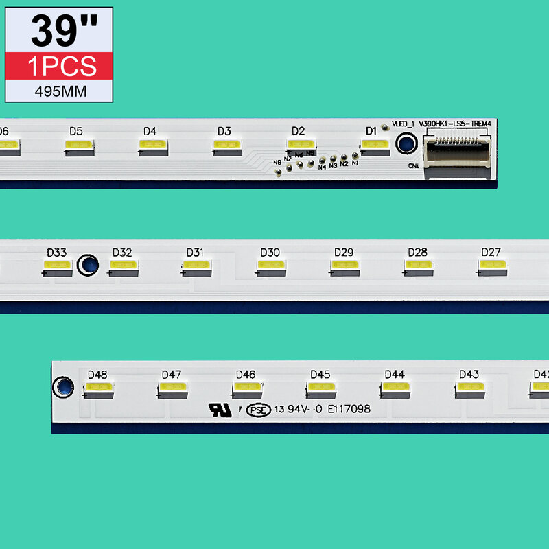L39E5000 V390HK1-LS5 LED Strip 4A-D069457 V390HK1-LS5-TREW4 (TREM4) 1ชิ้น = 48LED 495มม.