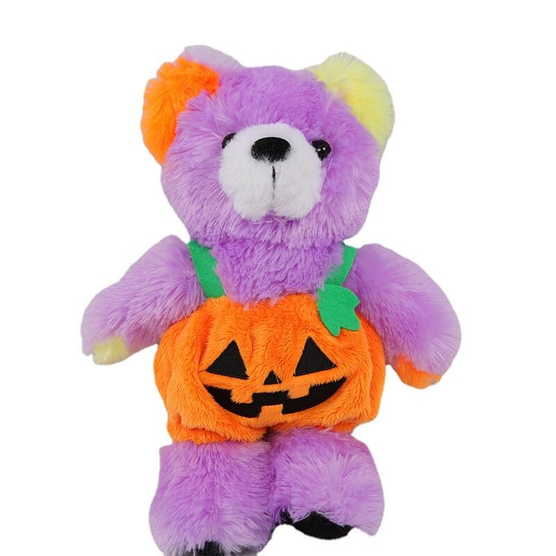 هدايا العيد للأطفال هالوين ألعاب من نسيج مخملي هالو اللون اليقطين الدب إعطاء هدية لطيف الدب دمية دب الشيطان الصغير لطيف اليقطين