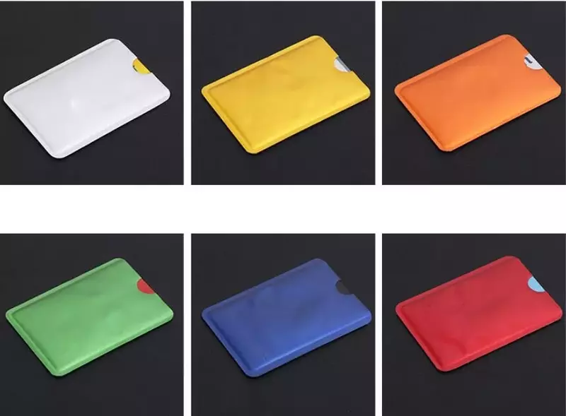 20 sztuk Anti Scan karty ochraniacz na palce IC banku na kartę kredytowa, dowód osobisty karty pokrowiec ochronny folia uchwyt na skanowania RFID z długim rękawem