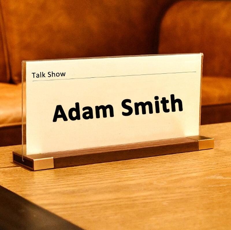 Sviao 200*90mm dwustronnie akrylowe drewniane biuro spotkanie pozycja przypomnienie konferencja stolik montowany na siedzenie znak nazwa karty patera