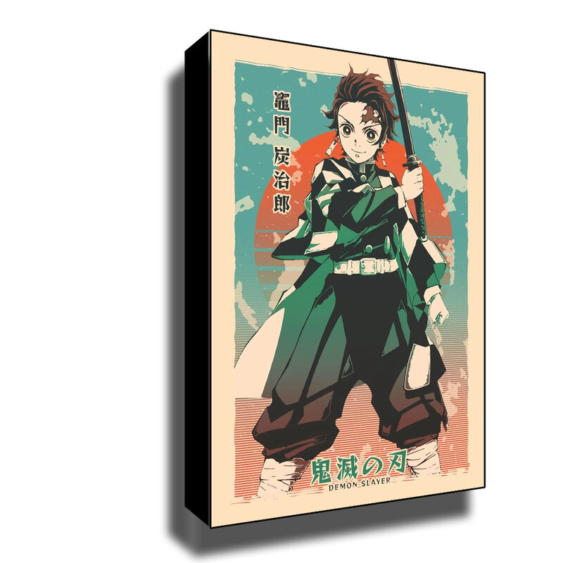 Geist Slayer Poster Anime Retro Poster Tanjiro Kamado Kamado Nezuko Hashibira Lnosuke Lamellen Decorativas Pared Cuadros Poster