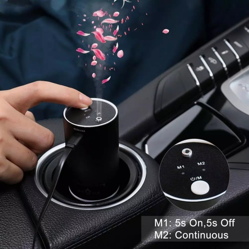 Diffusore per auto in metallo con olio essenziale deodorante per ambienti portatile senz'acqua a due modalità USB per diffusore di aromi per l'home Office 20ml