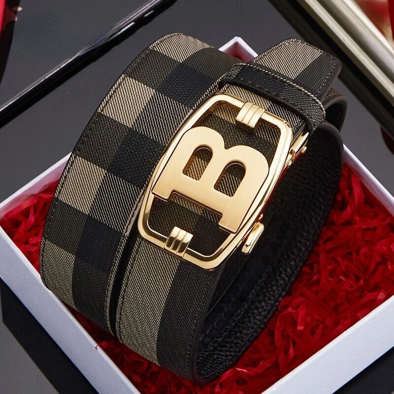 2022 Leather Mens belt Genuine Luxury Brand Designer Leather Strap Automatic Buckle Fashion Women Belts Male for Jeans