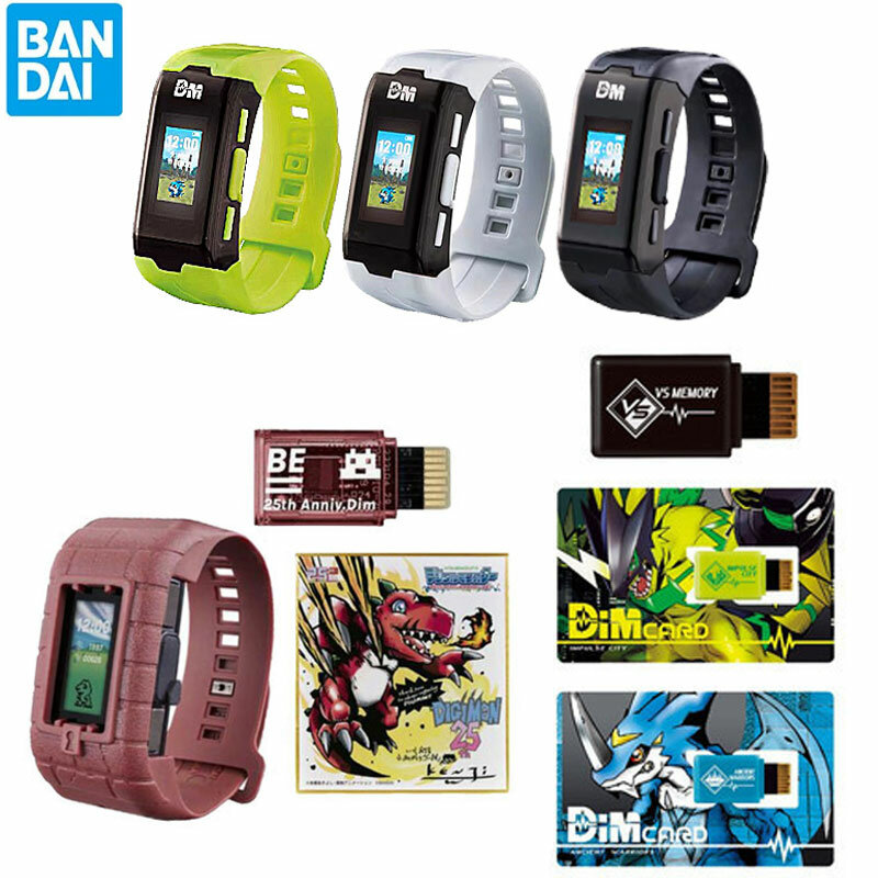 Bandai-reloj con pantalla a Color para niños, pulsera de vida Vital, monstruo Digital, tarjeta DIM, genuino Digimon Adventure, regalos de Juguetes