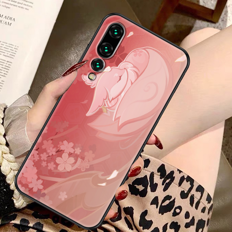 Genshin Impact Yae MIko Phone Case For Huawei P Mate P10 P20 P30 P40 10 20 Smart Z Pro Lite black painting hoesjes luxury funda