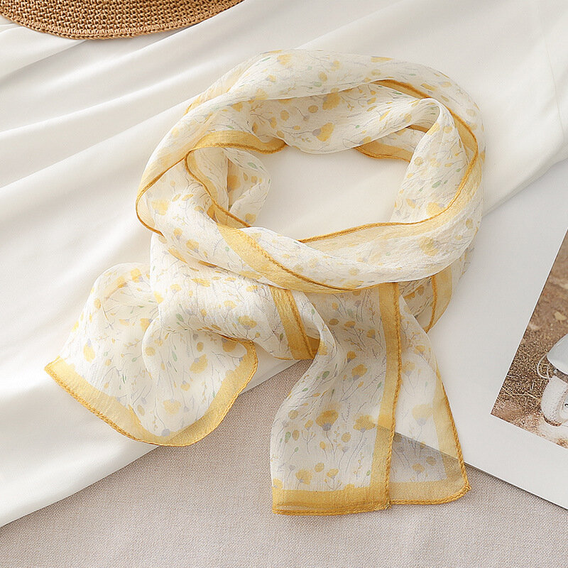 女性用ロングシルクスカーフ,薄い,トレンディな,新しい春秋コレクション