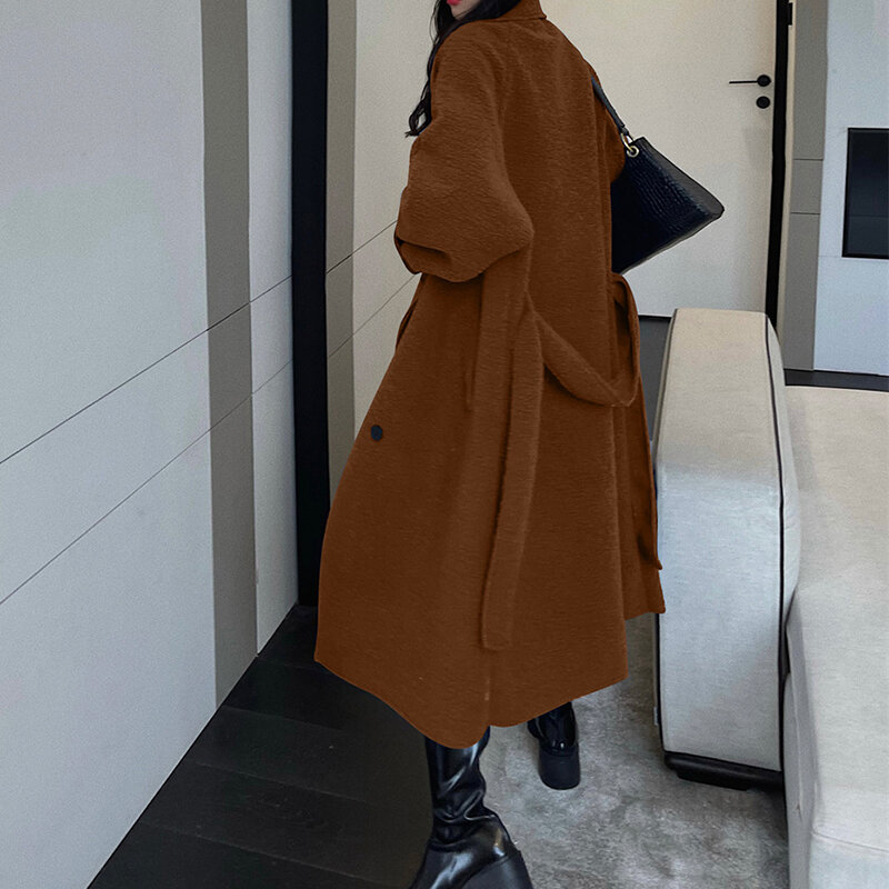 2021 ondinha de água dupla face casaco de caxemira moda feminina outono e inverno curto estilo coreano solto pano casaco