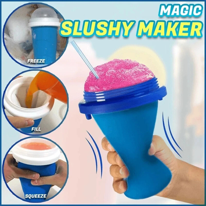 EZSOZO Quick-แช่แข็งสมูทตี้ใหม่ทนทาน Slush Ice Cream Maker บีบ Slush Quick Milkshake ขวด Smoothie ถ้วยถ้วยระบายความร้อน