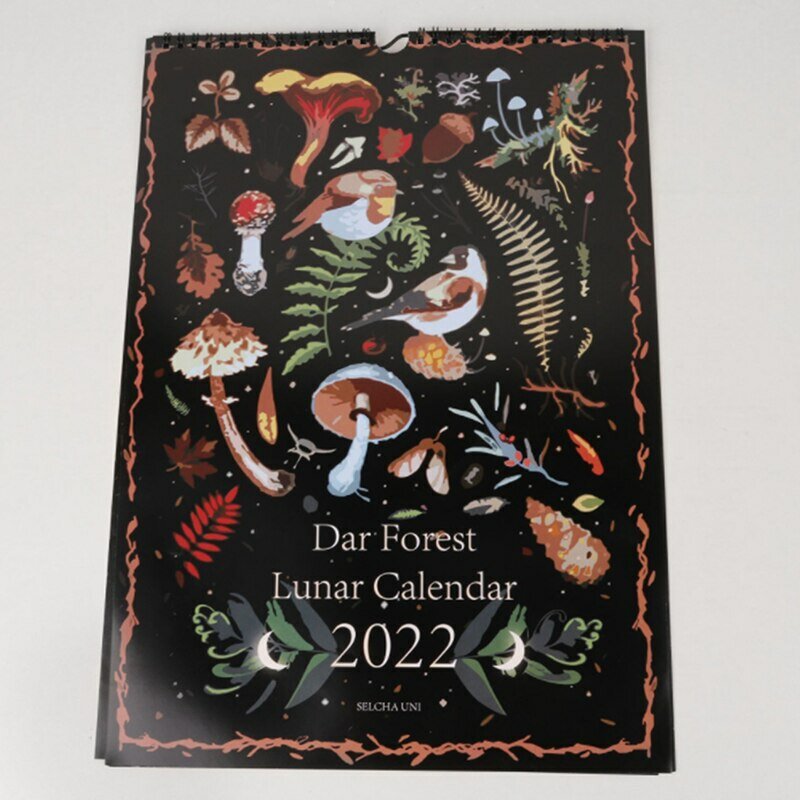 Креативный настенный календарь 2022 года с лунным лесом, дневник, обучение работе, ежедневный календарь, планирование времени, Настенный деко...