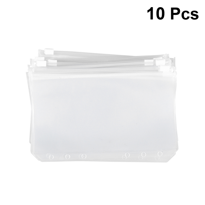 10Pcs Bag Handy Practical Convenient Durable A6 File Bag Transparent File Folder for Home