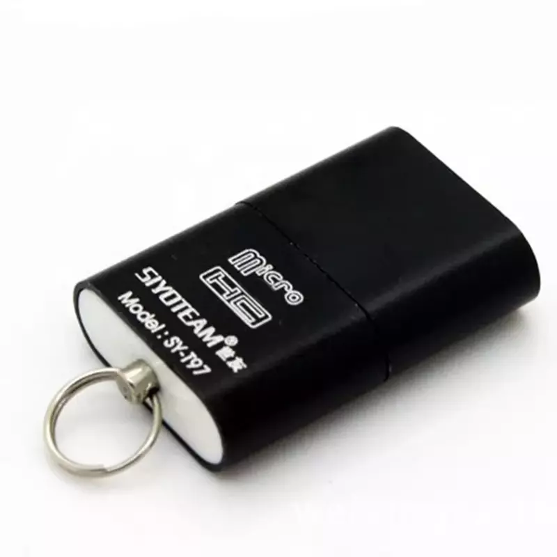 Anti-pérdida para TF práctico MICRO ordenador lector de tarjetas Mini portátil USB 2,0 Plug And Play Metal de alta velocidad ligero