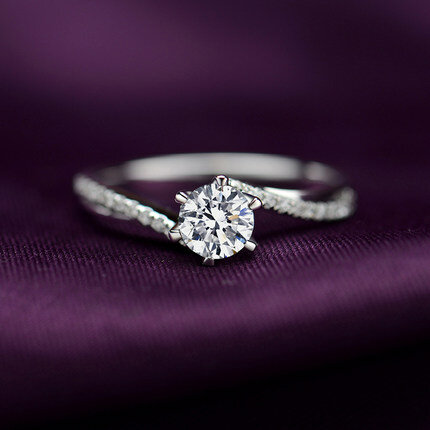 Twist D สี Moissanite Diamond Solitaire แหวน925เงินสเตอร์ลิง1CT ข้อเสนอแต่งงานเจ้าสาว Engagement Eternity ปรับแต่ง