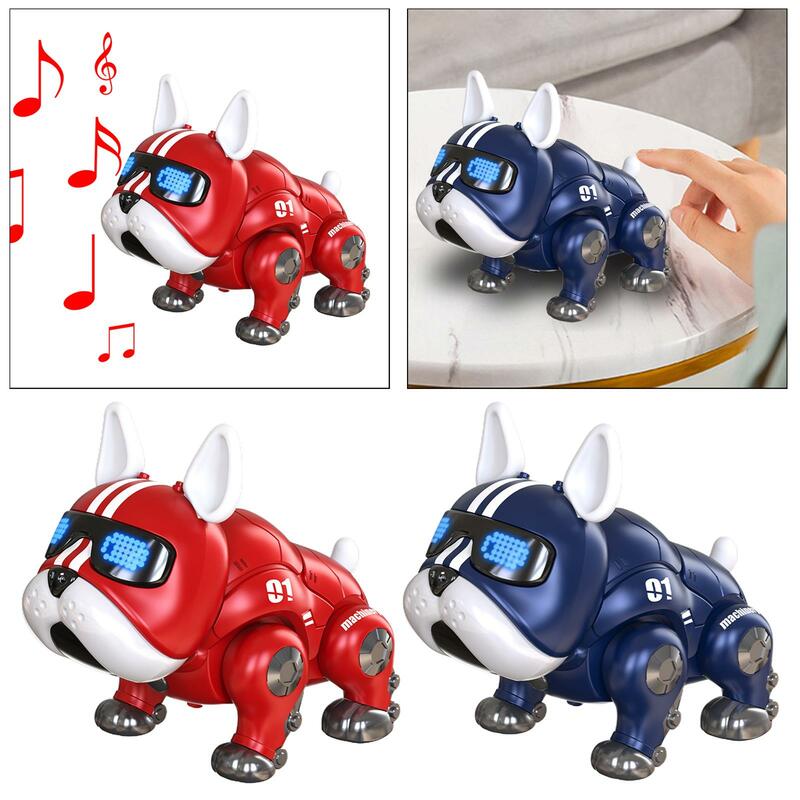 LMC Dança Música Bulldog Robô Cão Interativo Inteligente Com Luz Brinquedos Para Crianças Crianças Educação Precoce Brinquedo Do Bebê Meninos Menina Entrega rápida recebida