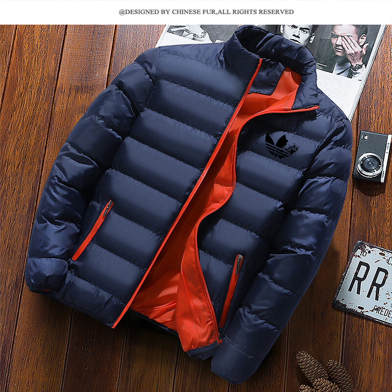 Slim Winter Men Thick Coats Waterproof Solid Color Stand Collar Male Windbreak Cotton Padded Down Jackets Casual Mens Outwear
