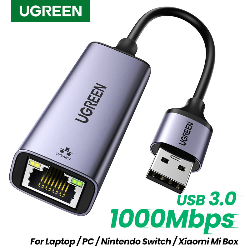UGREEN adattatore Ethernet USB scheda di rete USB 3.0 a USB RJ45 Lan per PC Windows 10 Xiaomi Mi Box 3/S nintendo Switch Ethernet USB