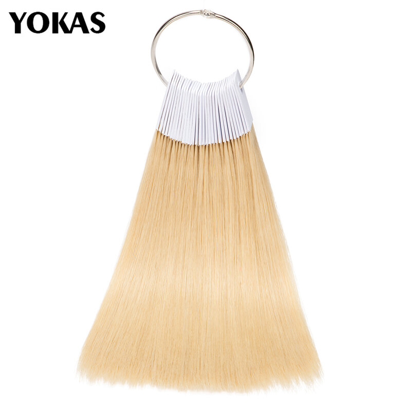YOKAS Hairdressing Salon Supplies Swatches Hair Rings for Braids Human Hair Paint Strands Color Ring for Painting Test Sample