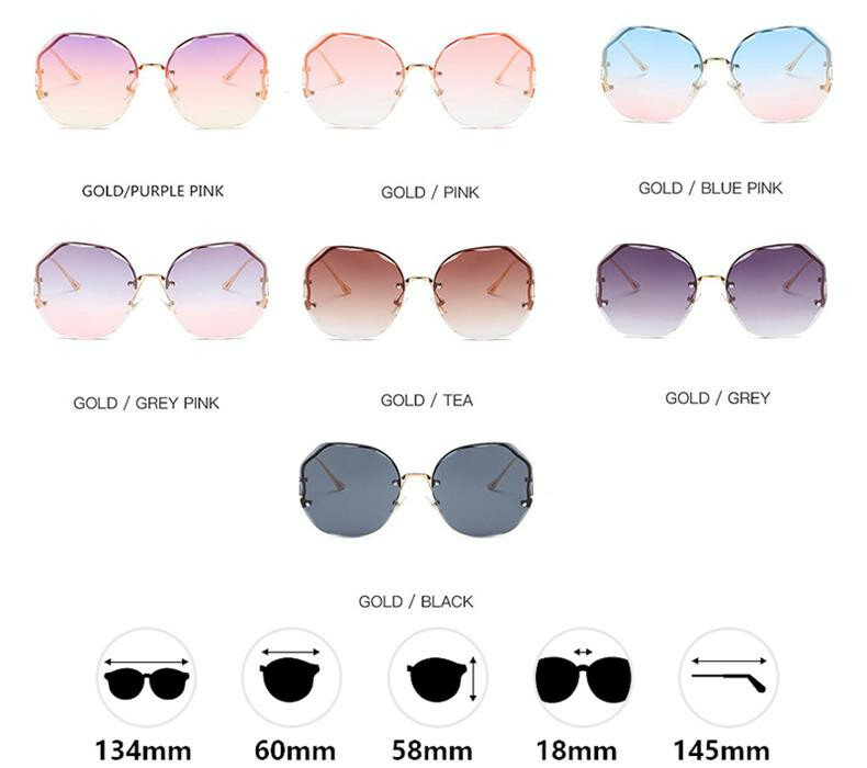 2022 moda herbata gradientowe okulary przeciwsłoneczne damskie marka projekt Vintage Pilot Retro cięcia soczewki gradientowe okulary kobieta UV400
