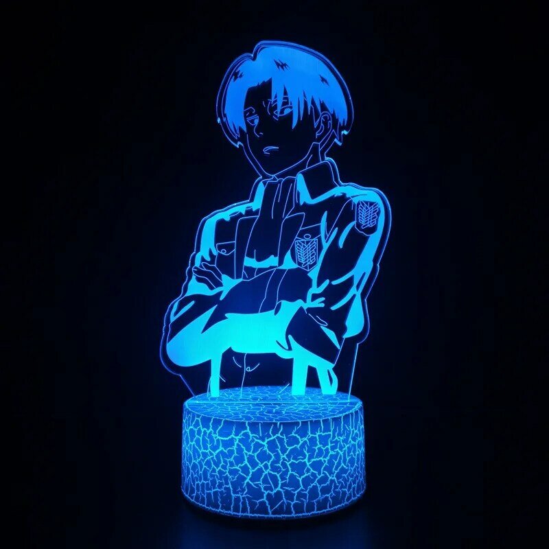 Anime Attack on Titan Kids Bedroom LED 3D Night Light Wings of Liberty Eren Jaeger 7 Color Desk Lamp Home Living Room Decoration