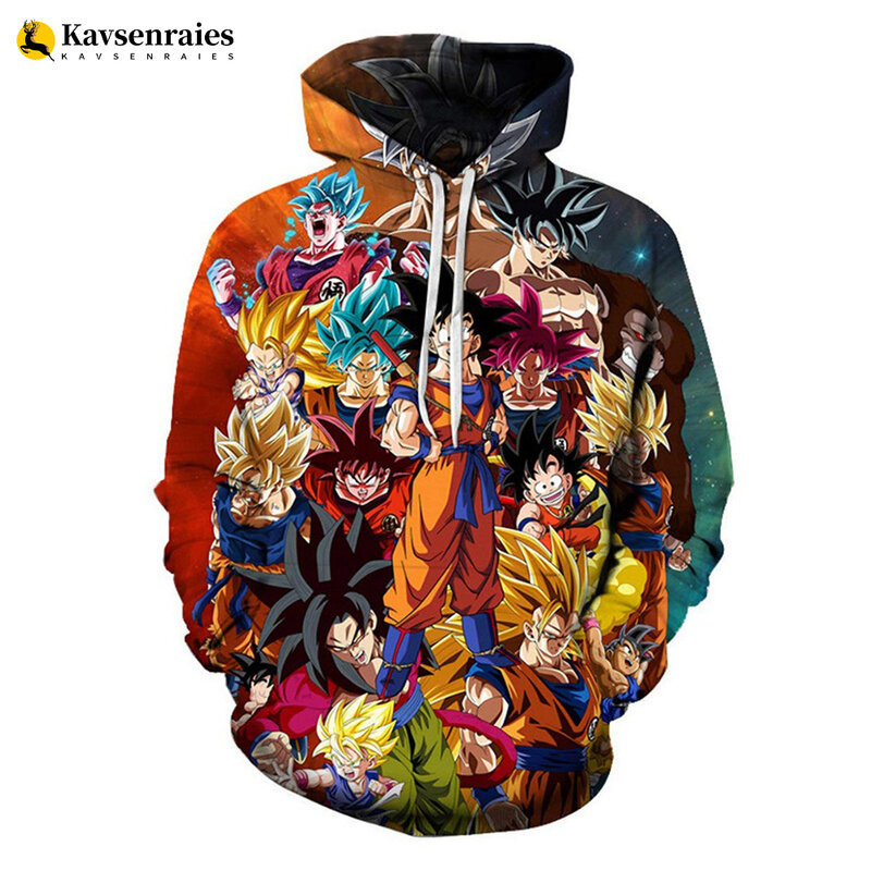 Sudadera con capucha con estampado 3D de Son Goku para hombre y mujer, jersey de Cosplay, sudaderas con capucha informales a la moda, Tops de calle Harajuku, novedad de 2023