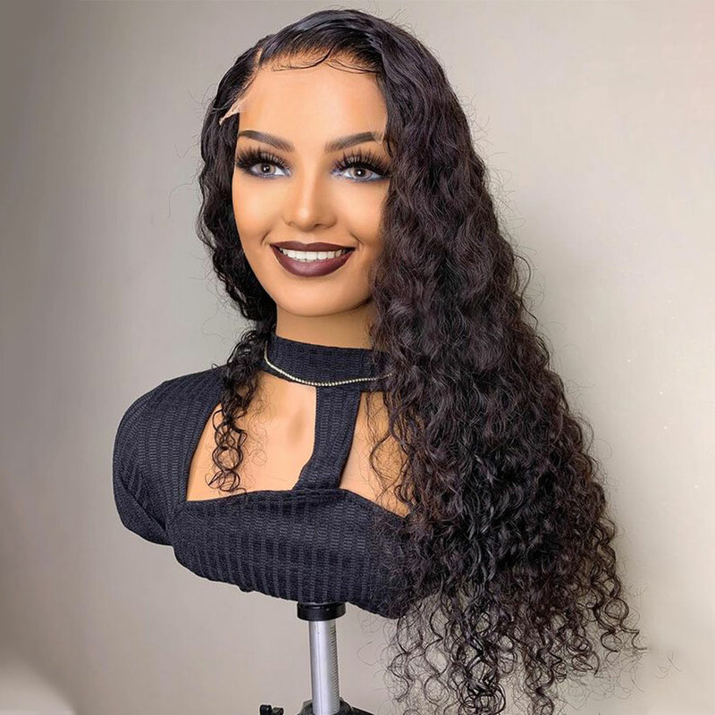 26Inch Long Kinky Curly Natural Soft Lace Front Wig For Black Women 180% Density Preplucked Heat Resistant Fiber Hair Daily wear