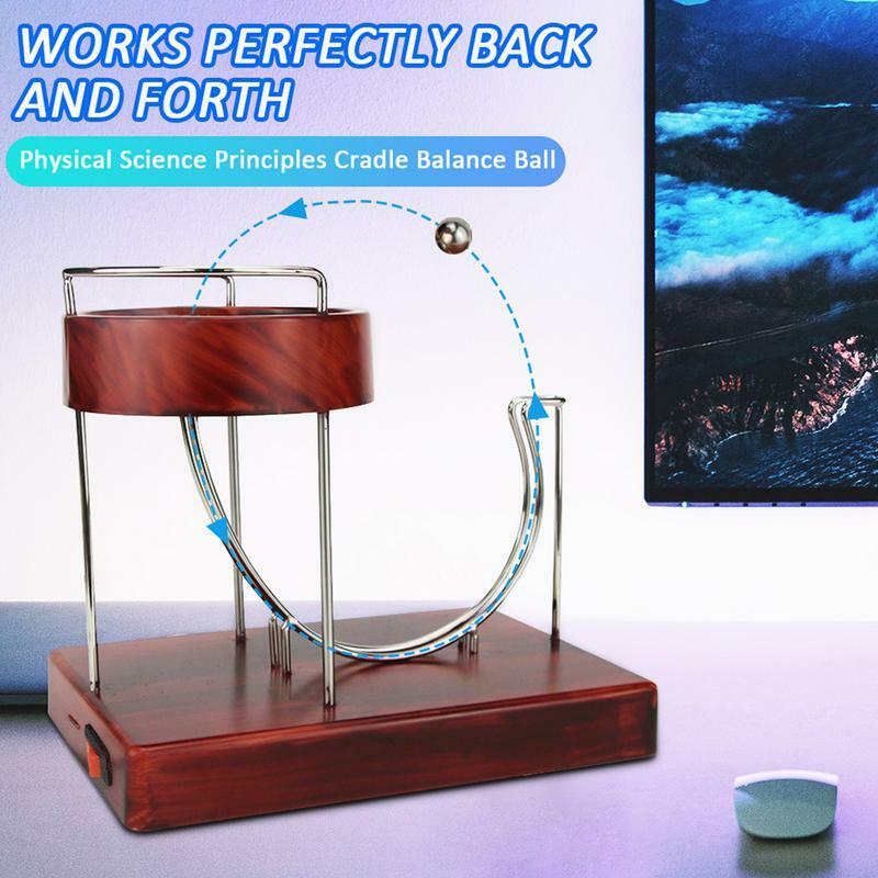 Perpetual Motion Machine sztuka kinetyczna tocząca się piłka Perpetual maszyna do marmuru dekoracja stołu ruch kinetyczny zabawka do domowego biura
