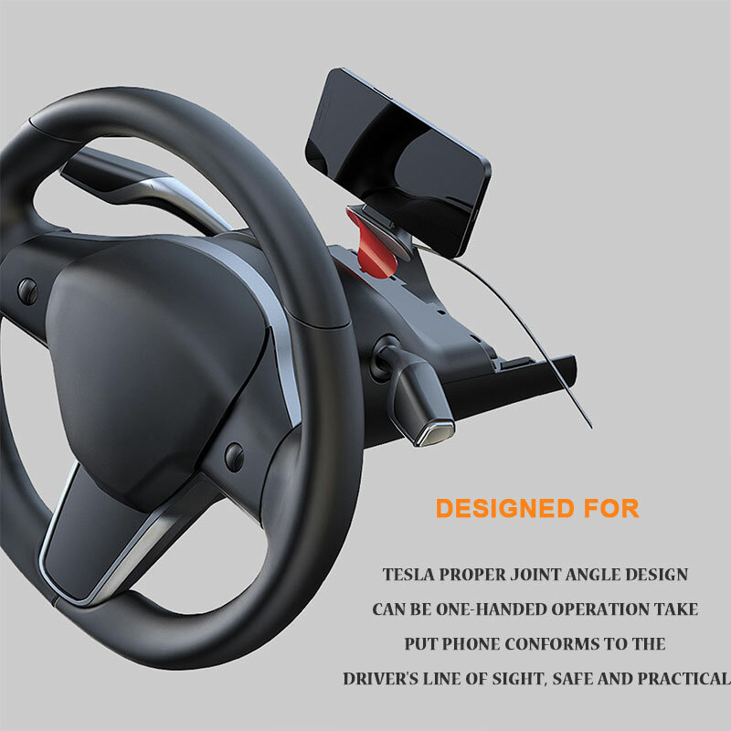 New Car Magnetic Phone Holder For Tesla Model3 Steering Wheel Phone Bracket Model Y Wireless Charging Mount Holder Accessories