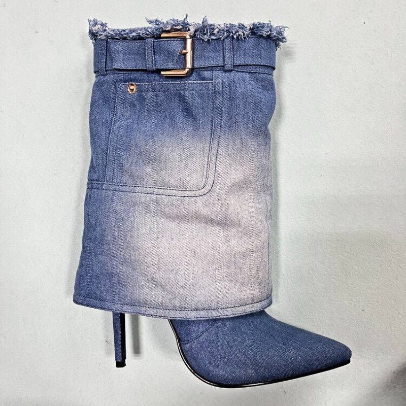 Botas de tacón alto de aguja para mujer, botines de plataforma de lujo, cómodos, punta redonda, primavera, 2023