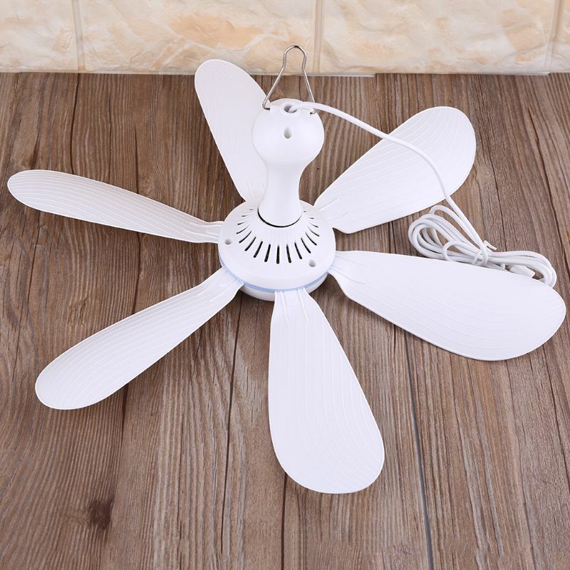 Xiaomi Premium New 6 Leaves 220V Ceiling Fan Air Cooler Hanging USB Powered 16.5 inch Tent Fans Camping Outdoor Dormitory Bed