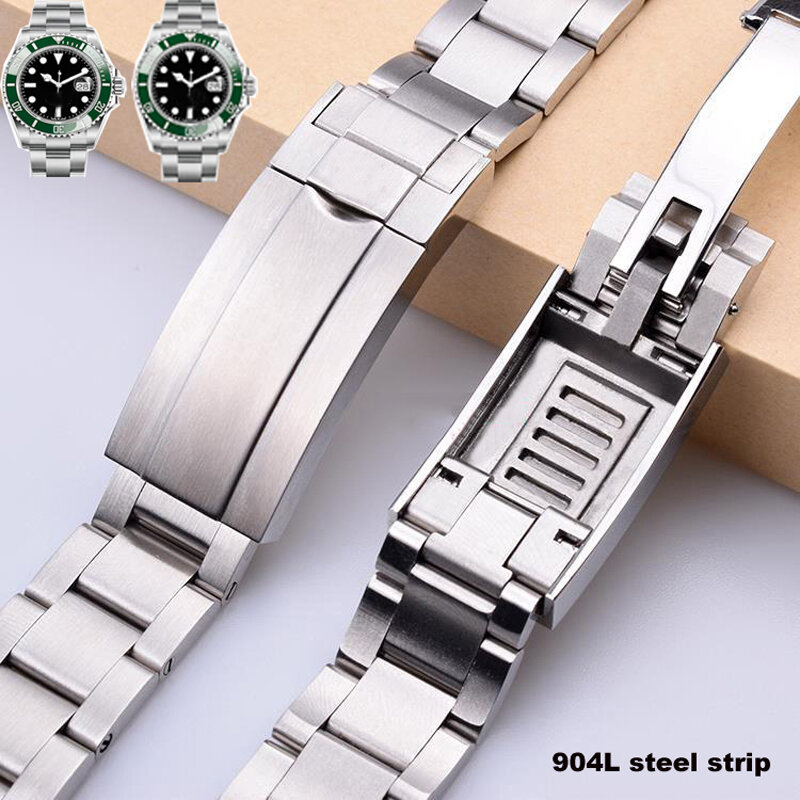 Bracelet de montre pour Rolex SUBMARINER DAYTONA SUP GMT hommes réglage fin bouton de traction fermoir 904L chaîne de montre en acier inoxydable 20mm