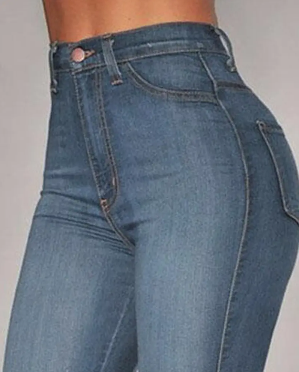 Nova calça jeans feminina com zíper voar lavado jeans magros sexy cintura alta hip lift calças coreano moda all-match calças diárias
