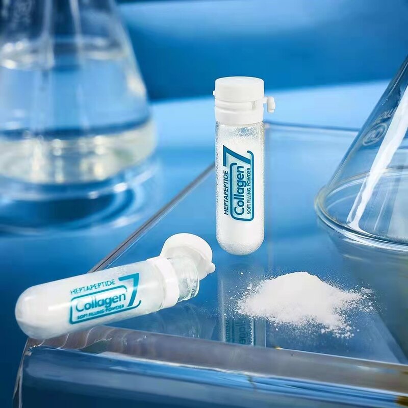 Heptapeptide Collagen Filling Powder Essence Serum Set Hydrating Moisturizing Skin Firming Reduce Wrinkles Facial Skincare Kit
