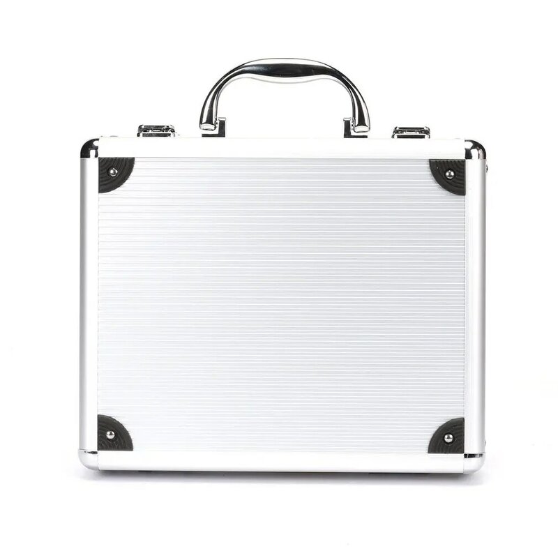 Przenośna plastikowa walizka ze stopu aluminium walizka odporna na uderzenia obudowa oprzyrządowania bezpieczeństwa schowek z gąbką podszewka 28CM