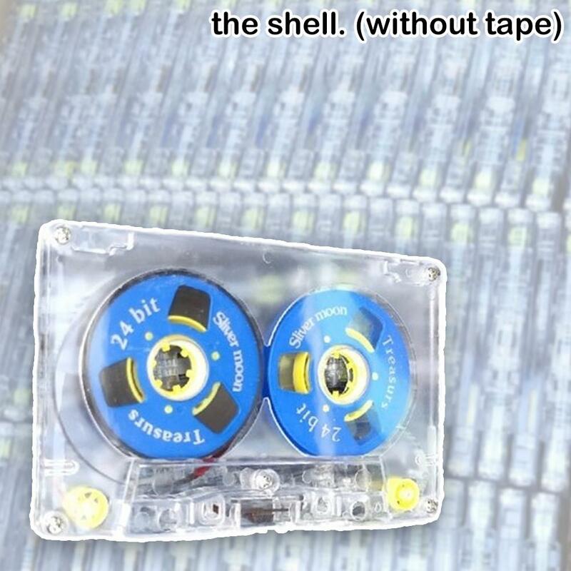 Pita kosong kecil transparan 45 menit, pita musik Audio kaset cangkang plastik untuk perbaikan penggulung pengganti (tanpa pita)
