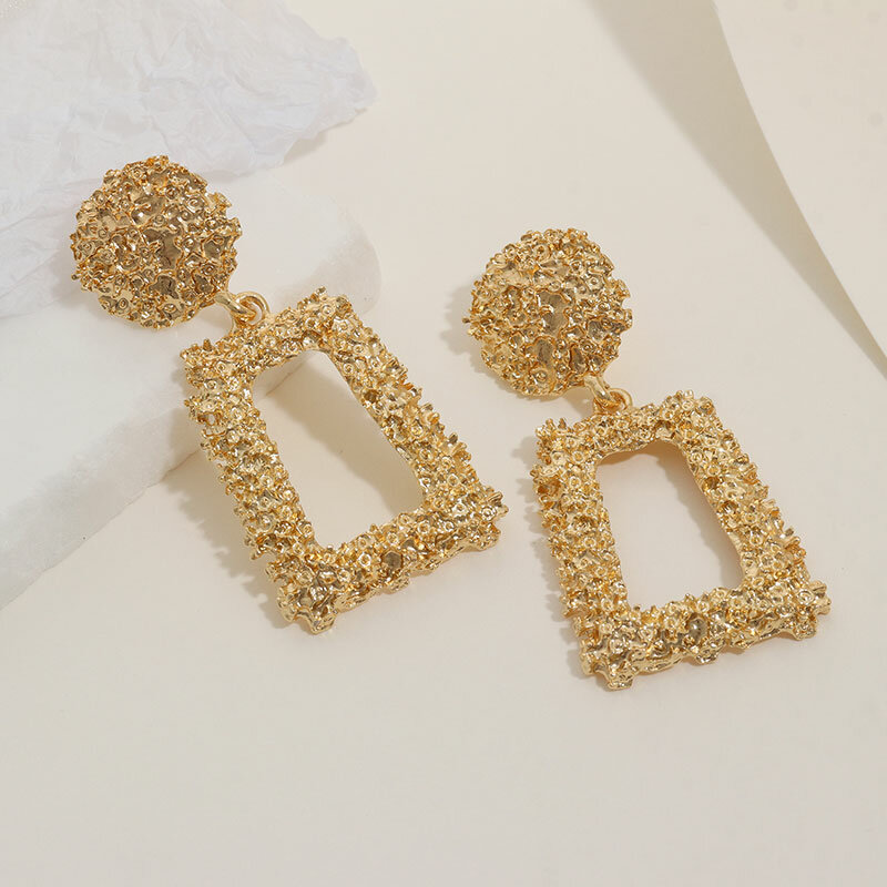 BI – boucles d'oreilles pendantes en métal pour femmes, grandes, géométriques, multicolores, tendance, bijoux de fête, 2022