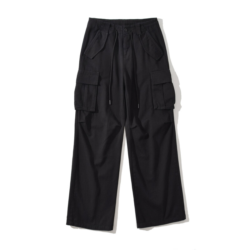 Pantalones holgados con múltiples bolsillos para mujer, pantalón informal de trabajo recto, a la moda, novedad de 2023