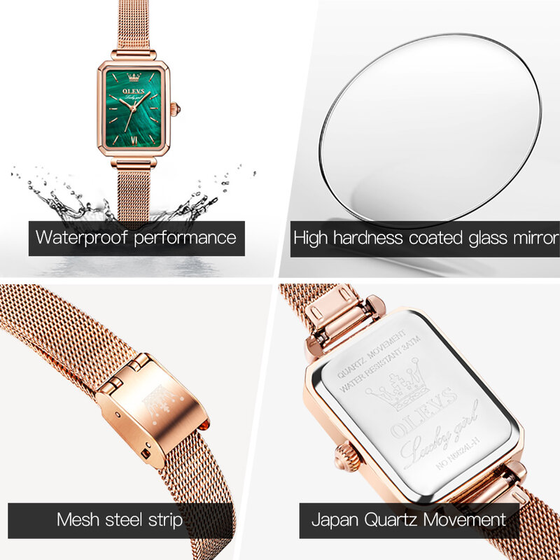 OLEVS-Reloj de pulsera de cuarzo para mujer, cronógrafo de lujo, resistente al agua, con correa de acero inoxidable