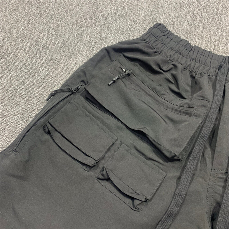 Travis scott whoisjacov bolso carga shorts homens mulher 1:1 alta qualidade joggers cordão preto shorts vintage