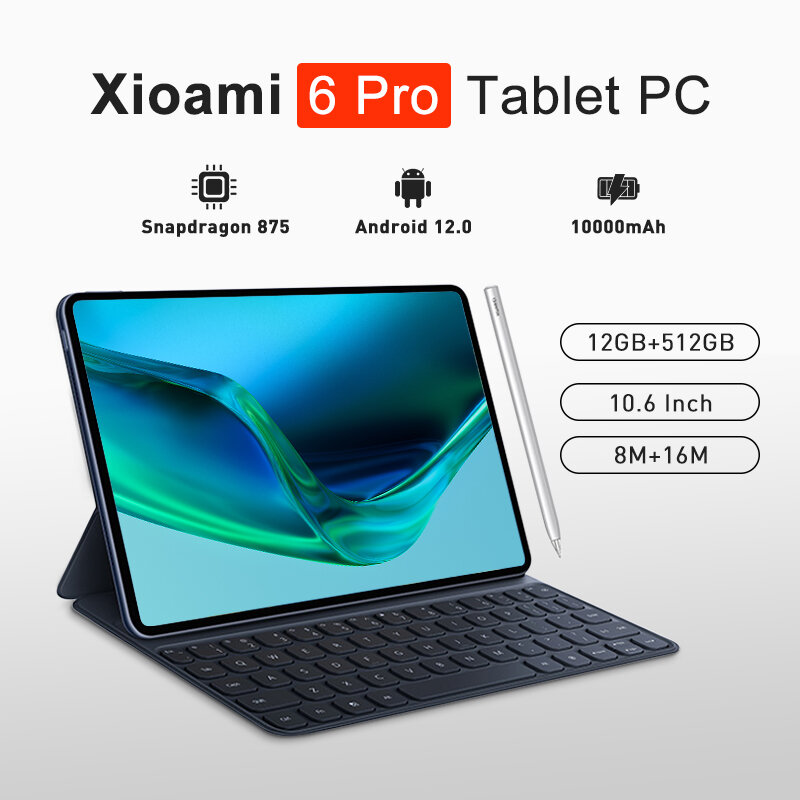 Tablette PC avec écran HD 4K, processeur Snapdragon 2023, Android 870, 12 go de RAM, 12.0 go de ROM, 5G, double carte SIM ou WIFI, nouveauté 512