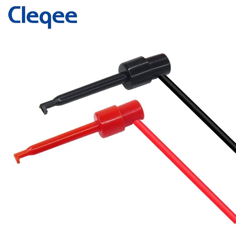 Cleqee p1039 4mm banana plug para testar gancho clipe teste lead kit mini-cabo grabber para multímetro ferramentas de teste eletrônico 2 pces/4 pces