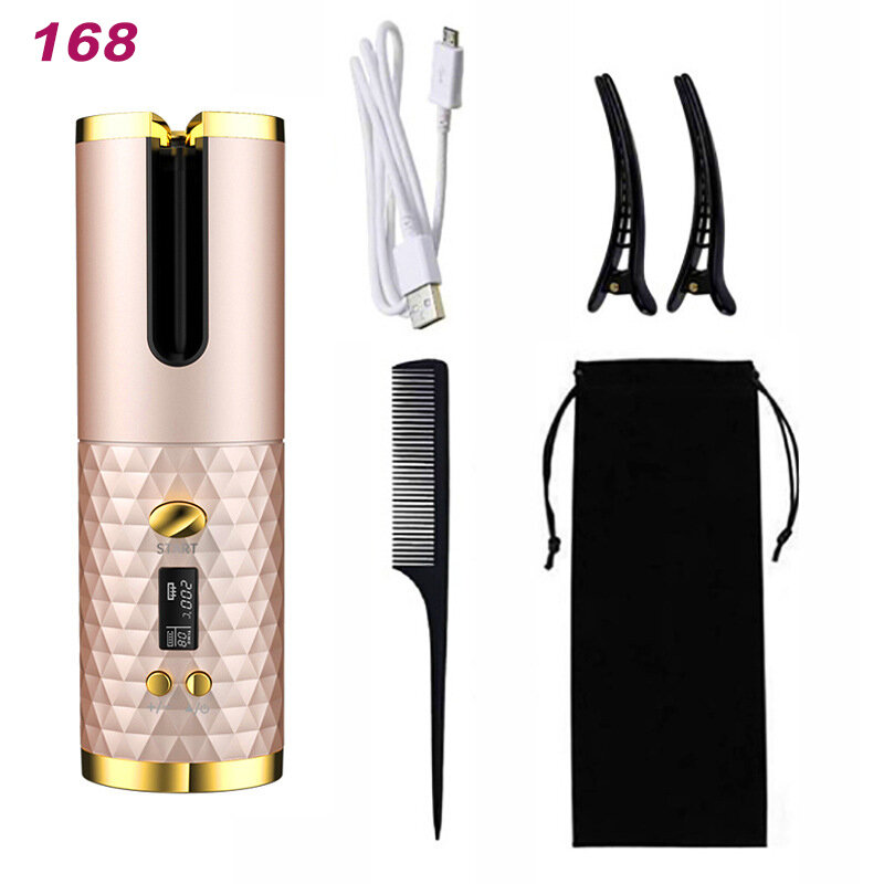 Hair Curler Automatic Wireless USB Rechargeable Hair Curler Hair Curling Iron LCD Display Curly Women Auto Curls Waves Tool