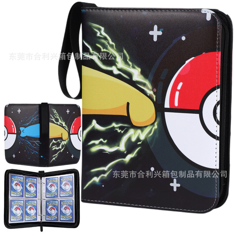 400pcs High Capacity Pokemon Storage Bag 4 Grids 50 Pages Game Card Collection Holder Album Book Cartoons Cover Kids Toys Gifts