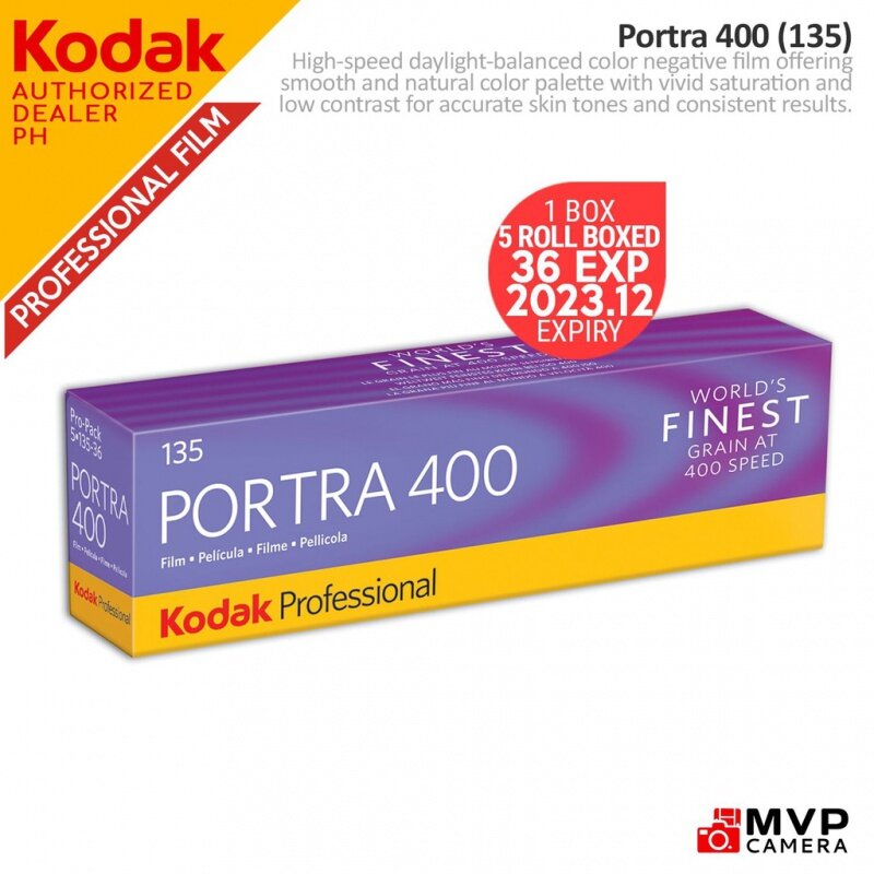 KODAK – PORTRA Professional 400 (1 rouleau), Film négatif couleur 35mm, processus C41, caméra MVP, 135