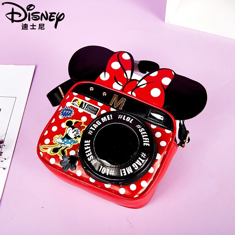 Disney Mickey 2022เด็กใหม่กระเป๋าสะพายกระเป๋าการ์ตูนน่ารักเด็กหญิง Messenger กระเป๋าความจุขนาดใหญ่กระเป๋า