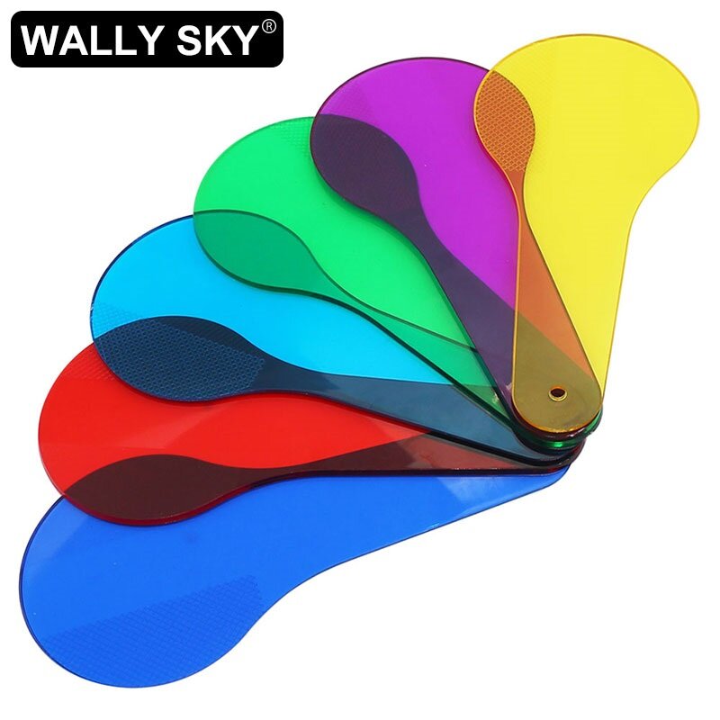 Six Colors Racket Shape Filter Three Primary Color of Light Synthesis Experiment Tool Colorful Light-transmitting Filters