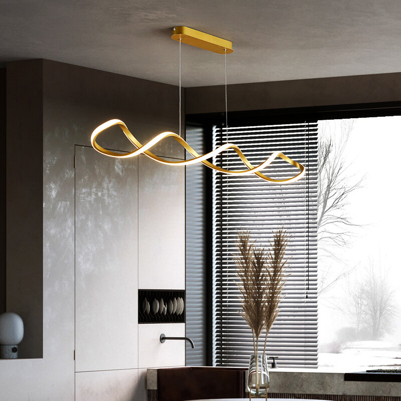 Neue Esszimmer Kronleuchter Einfache Moderne Home Schlafzimmer Wohnzimmer LED Lampe Streifen Linie Kreative Ästhetik Beleuchtung