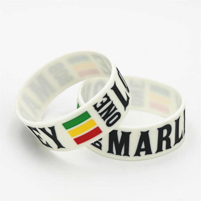 1PC Neue Breite EINE LIEBE BOB MARLEY Silikon Armband Rasta Jamaika Reggae Gummi Armbänder & Armreifen Für Musik Fans geschenk SH099