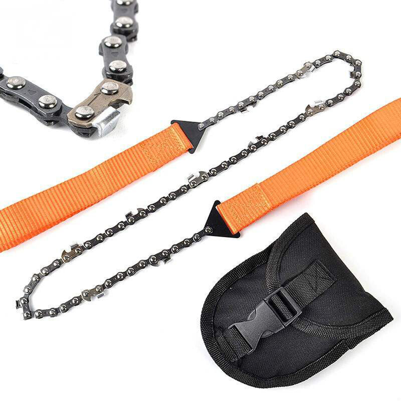 24 Inch Pocket Chain Saw Hand ChainSaw 65 Manganese Steel Outdoor Wood Cutting Chain Saw Emergency Camping Hiking Survival Tool